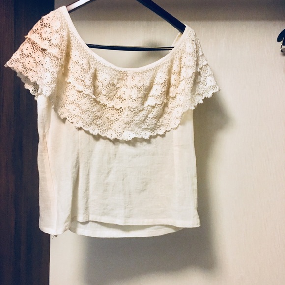 Off shoulder crocheted top - Picture 1 of 6